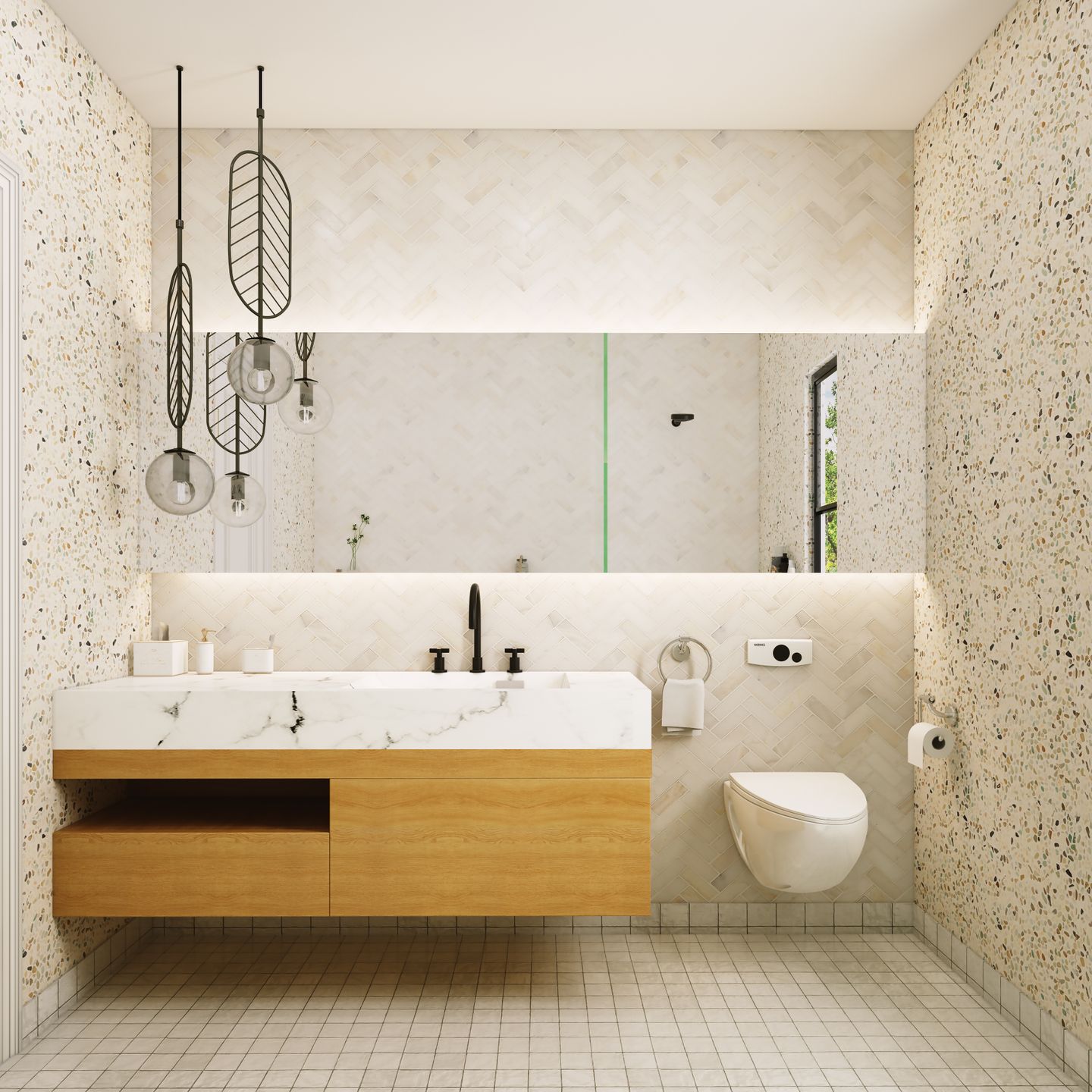 Ultra White Luxury Bathroom - Livspace