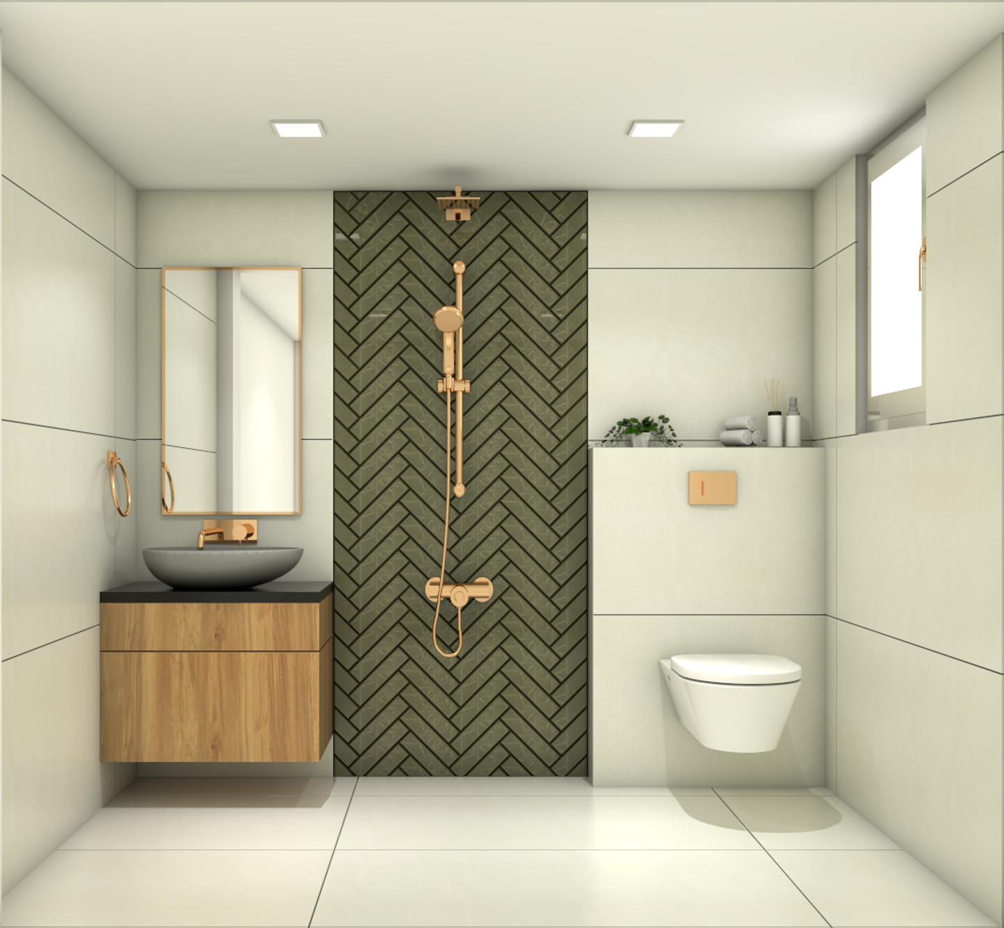Spacious Convenient Contemporary Bathroom – Livspace