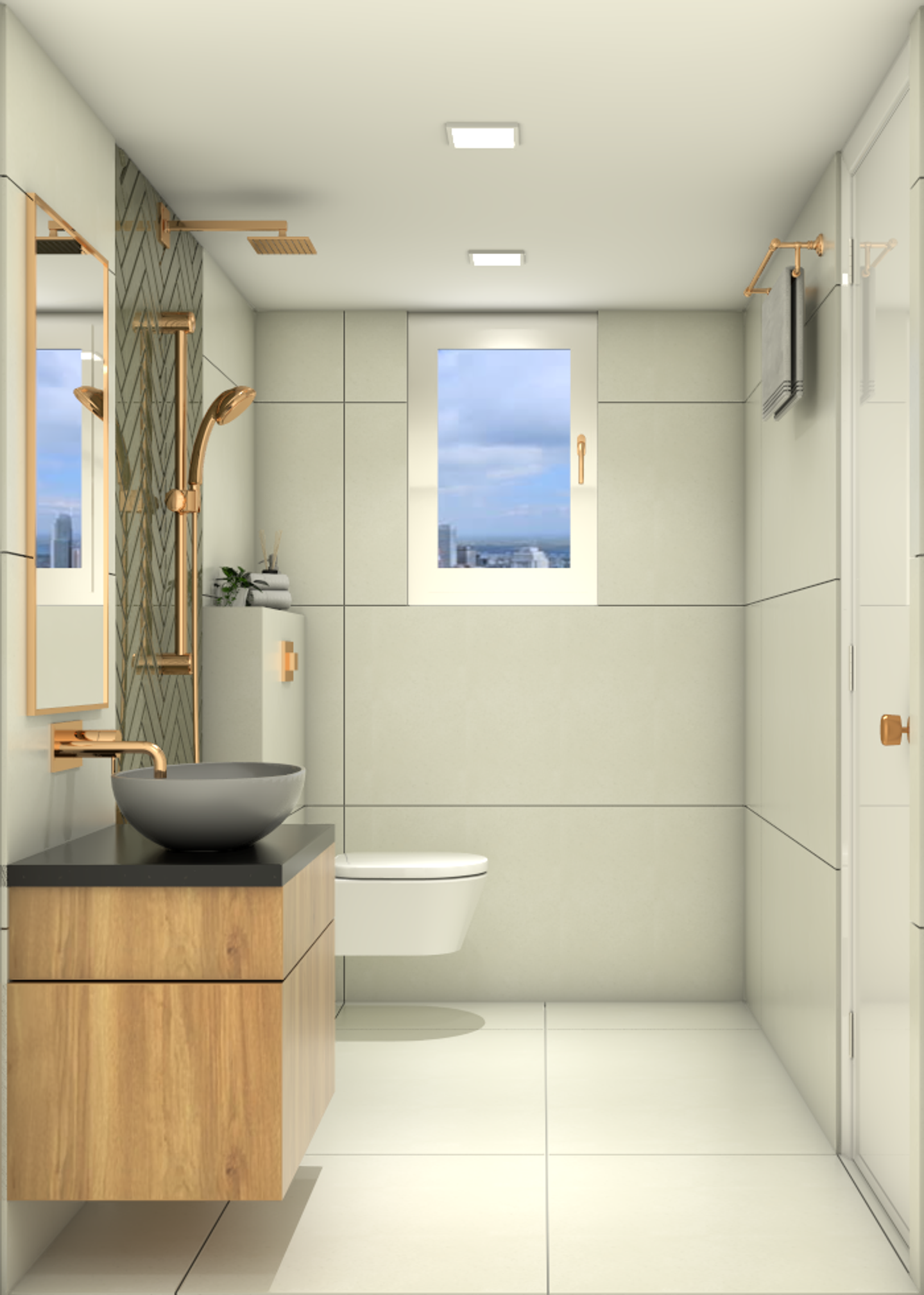 Spacious Convenient Contemporary Bathroom – Livspace