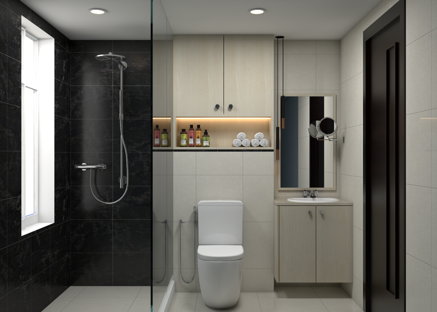 Modern Style Compact Bathroom – Livspace