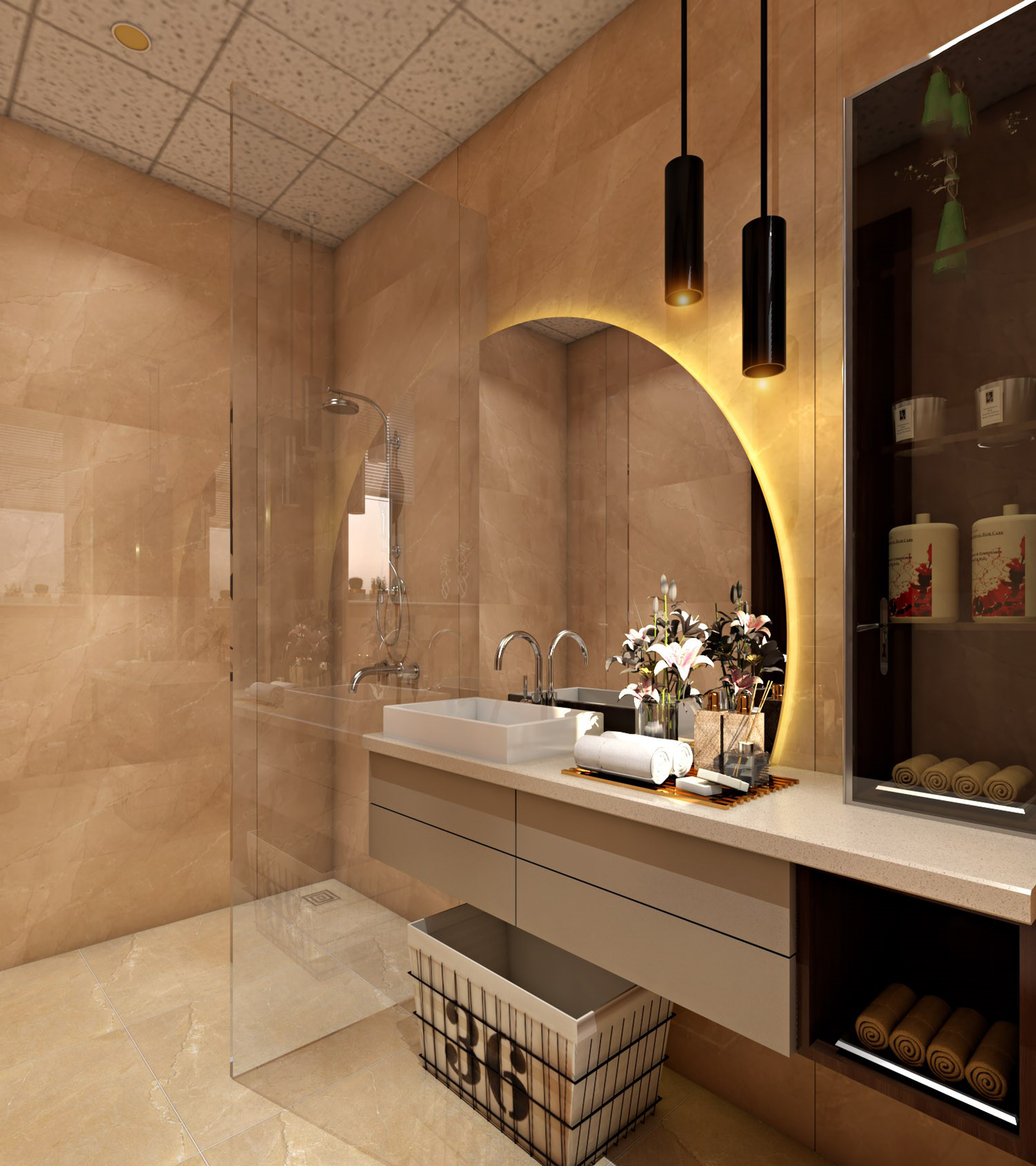 Spacious Contemporary Style Bathroom – Livspace