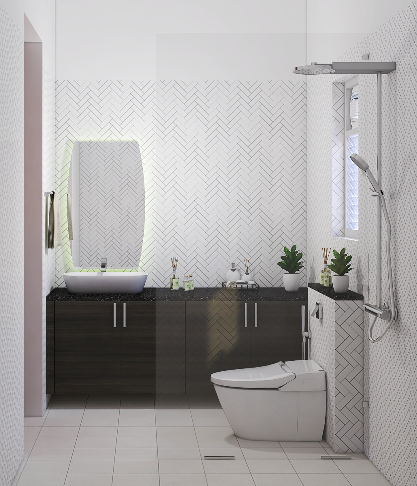 Spacious Modern Style Bathroom – Livspace