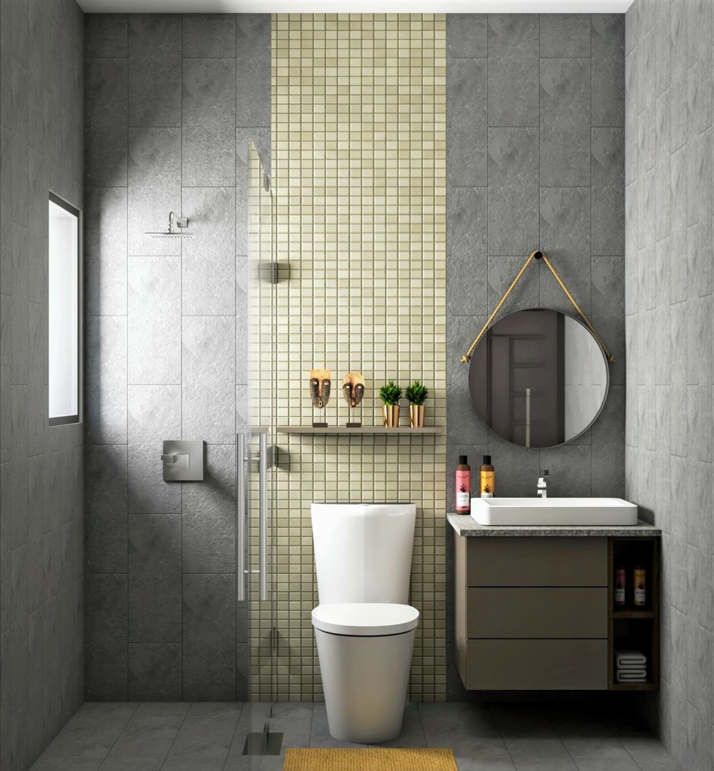 Practical Contemporary Design Bathroom - Livspace