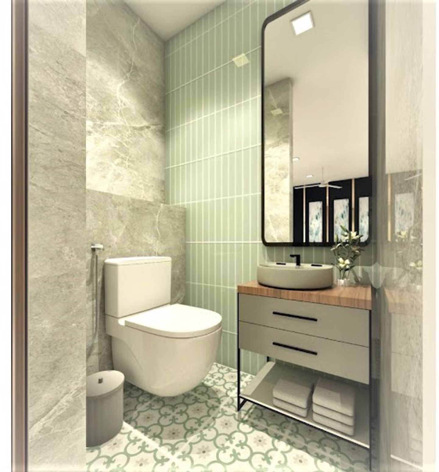 Convenient Modern Design Bathroom - Livspace