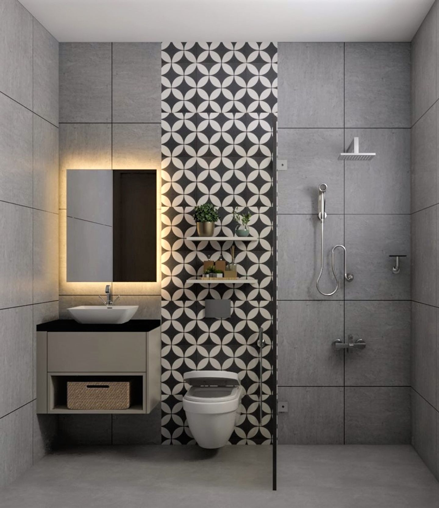 Neat Low-maintenance Minimal Design Bathroom - Livspace