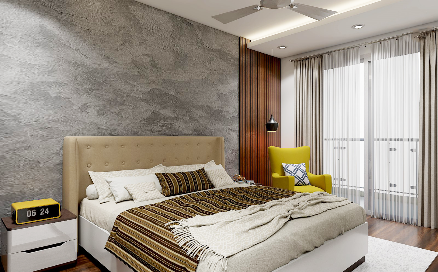 Contemporary Bedroom with Neutral Colours