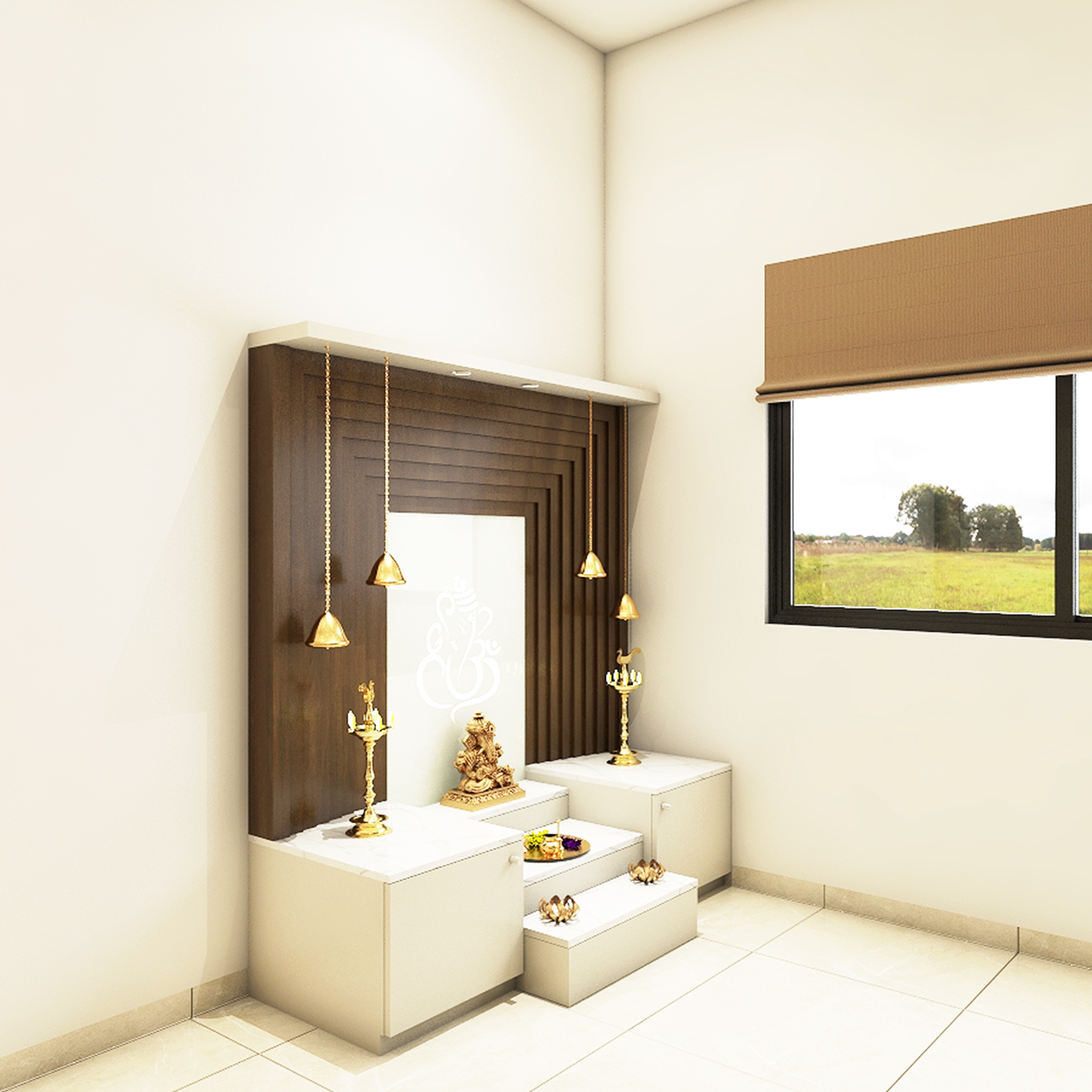 Classic Economic Pooja Room Design - Livspace