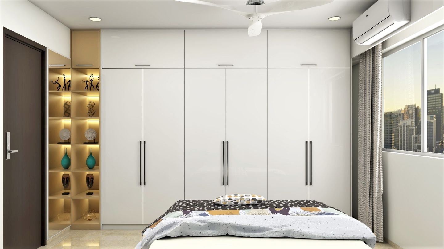 This premium wardrobe seamlessly functions with beautiful long handles ...