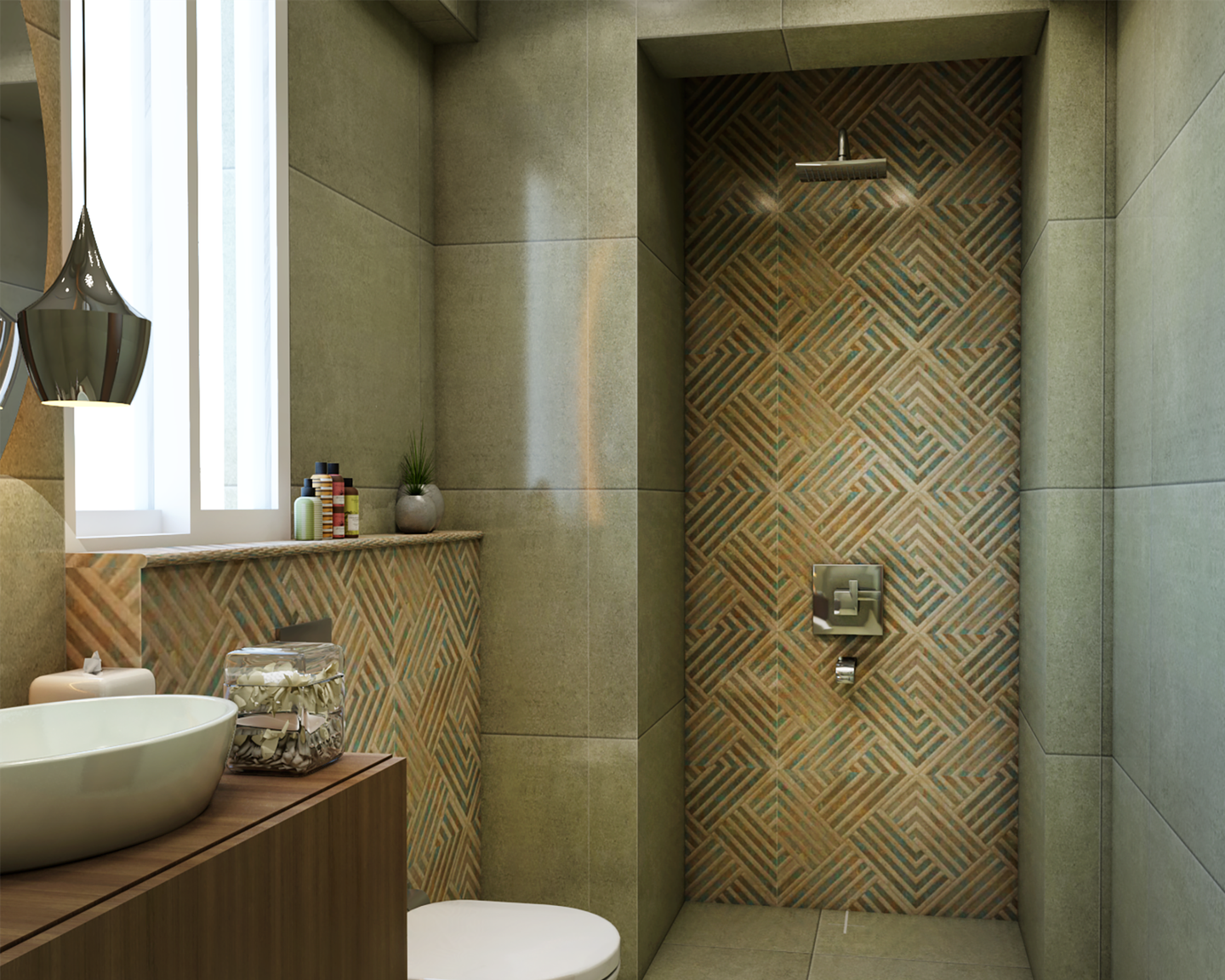 Modern Bathroom Tile Design With An Earthy Palette