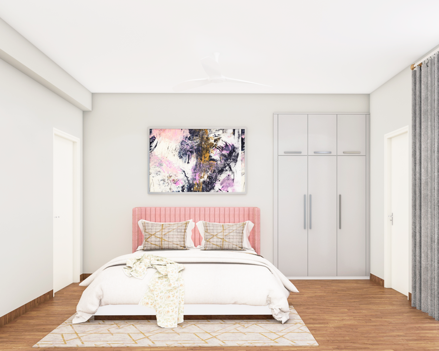 Textured Wodden Floor Tile Design For Bedrooms - Livspace