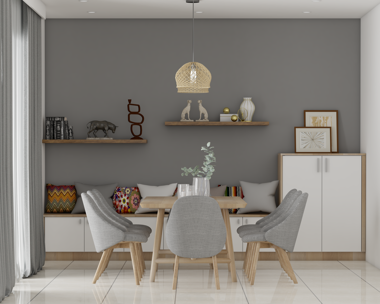 Grey Dining Room - Livspace
