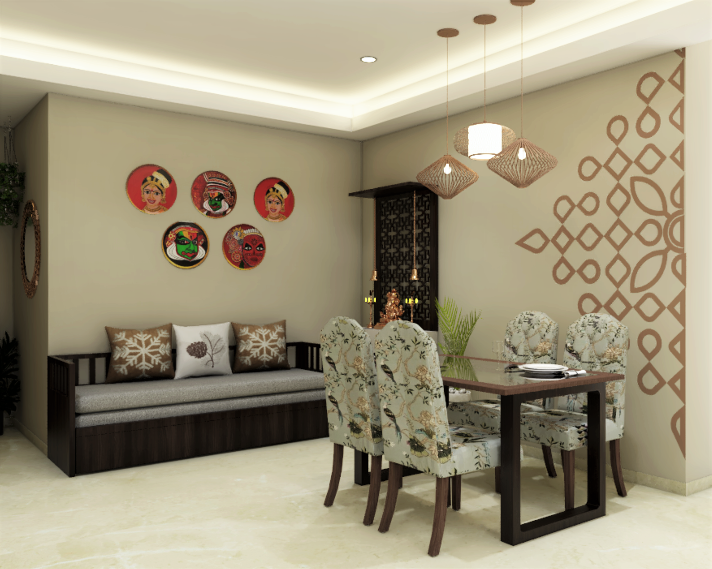 4 Seater Dining Room Design - Livspace