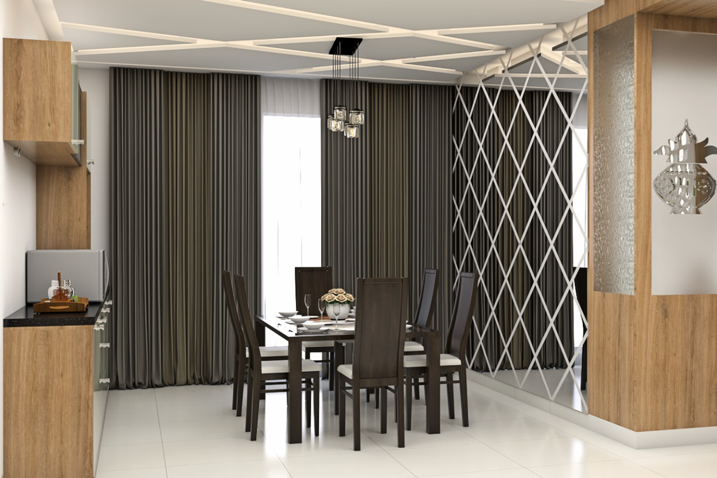 6 Seater Dining Room Design - Livspace