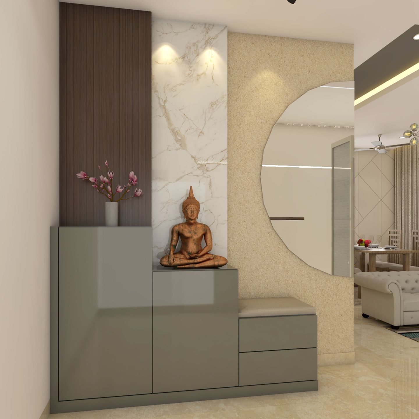 Modern Foyer Design With Step-Style Storage - Livspace