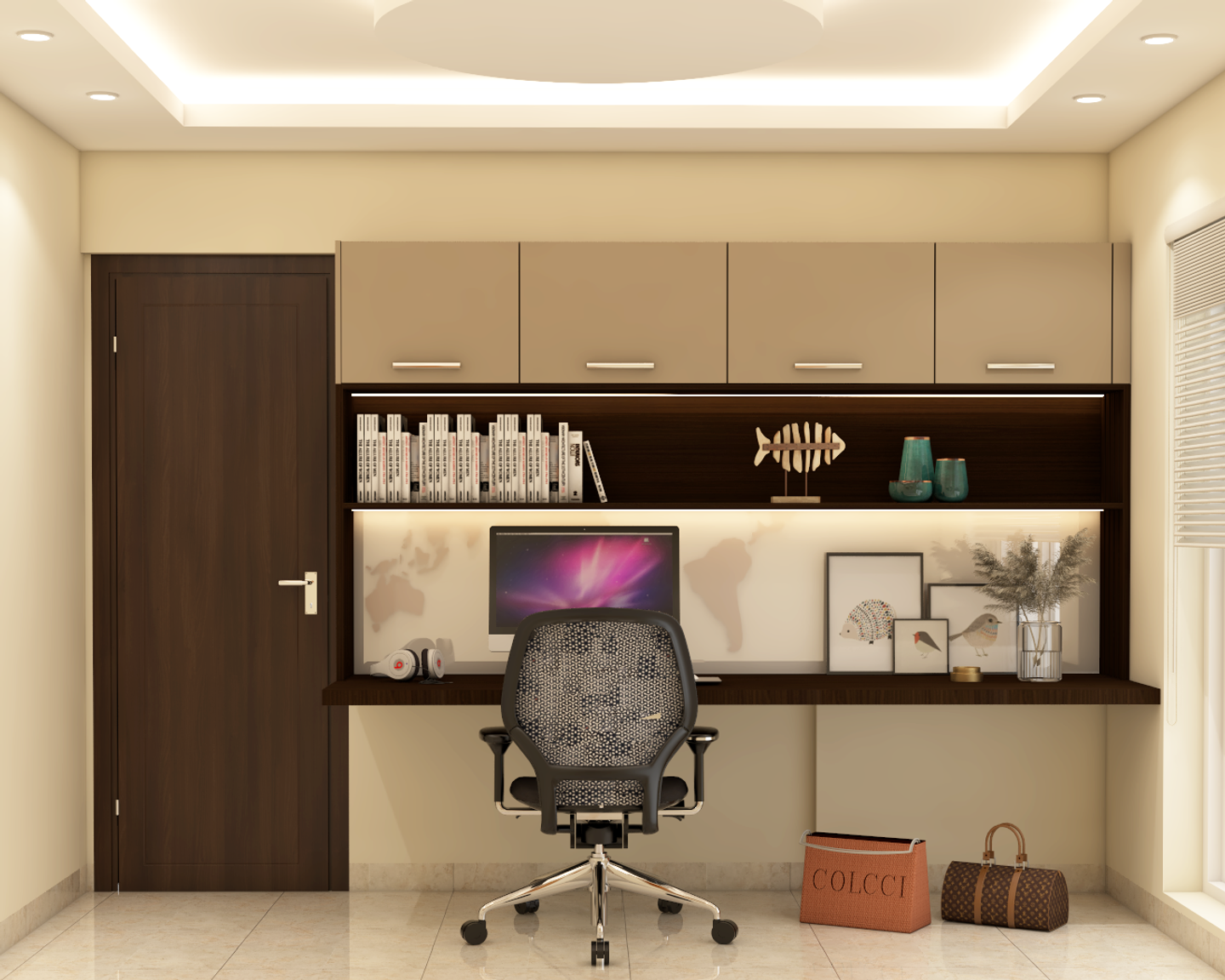 Low Maintenance Modern Home Office Design - Livspace