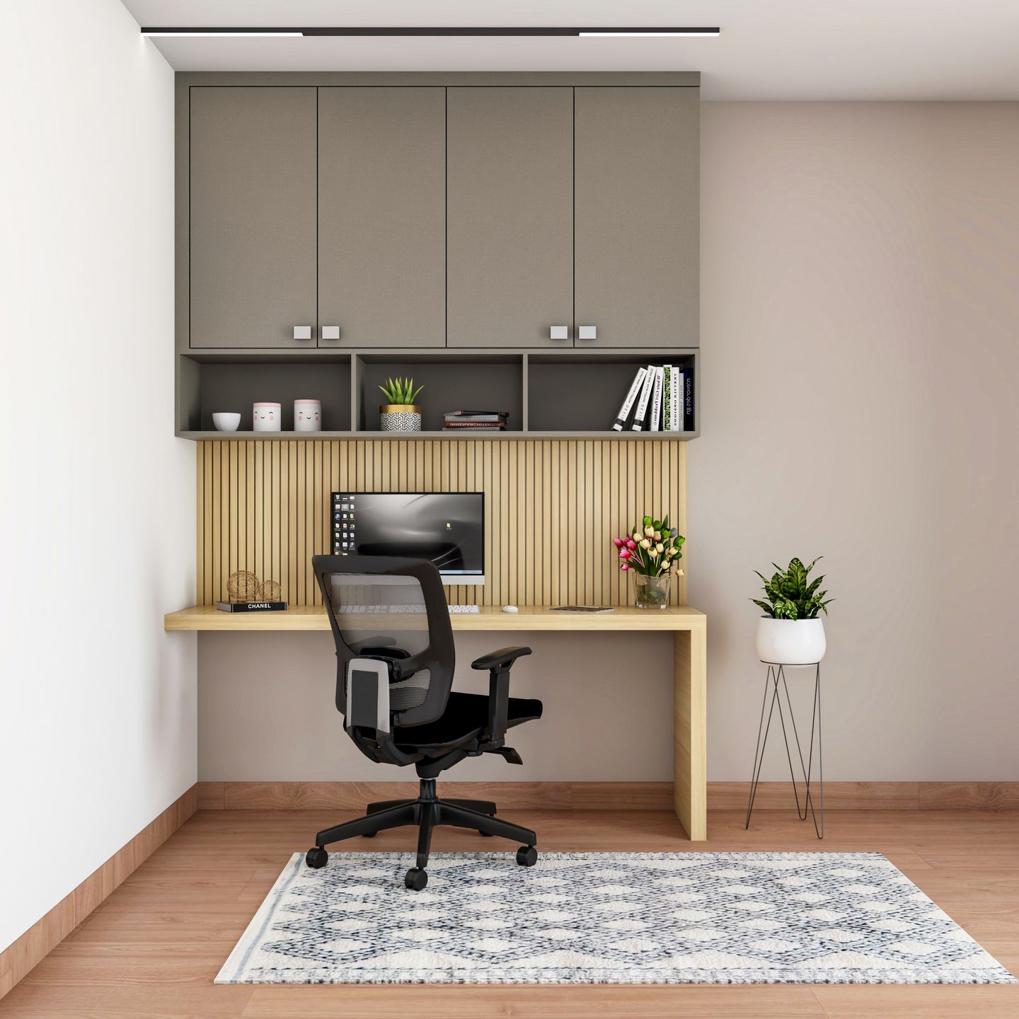 Convenient Modern Style Compact Sized Home Office Design | Livspace