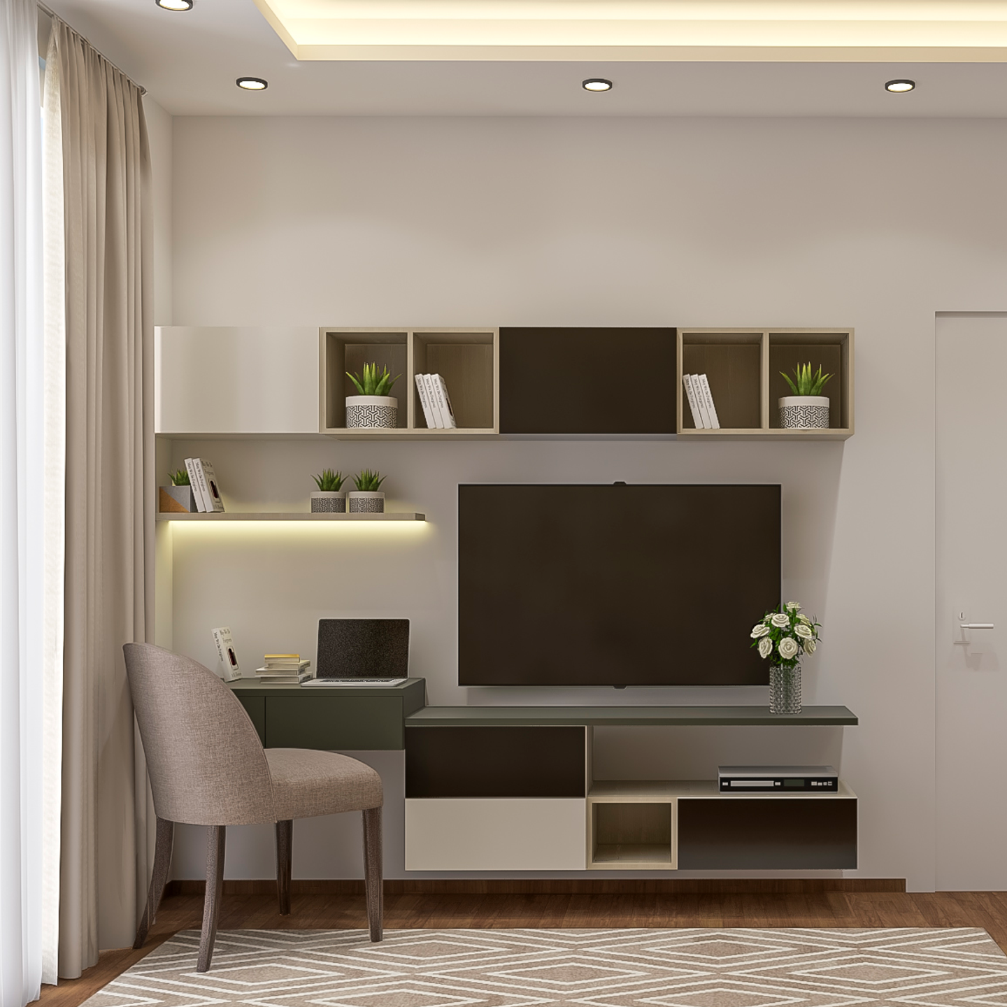 Spacious Modern Home Office Design - Livspace