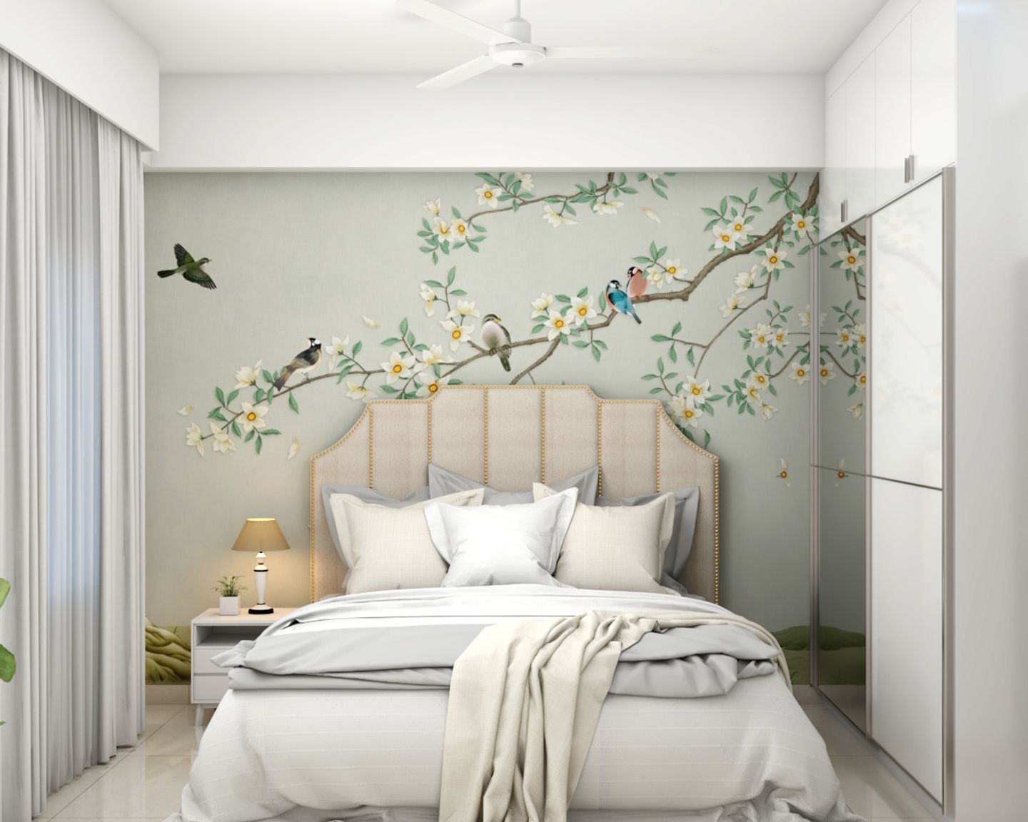 Compact Kids Bedroom With Wallpaper - Livspace