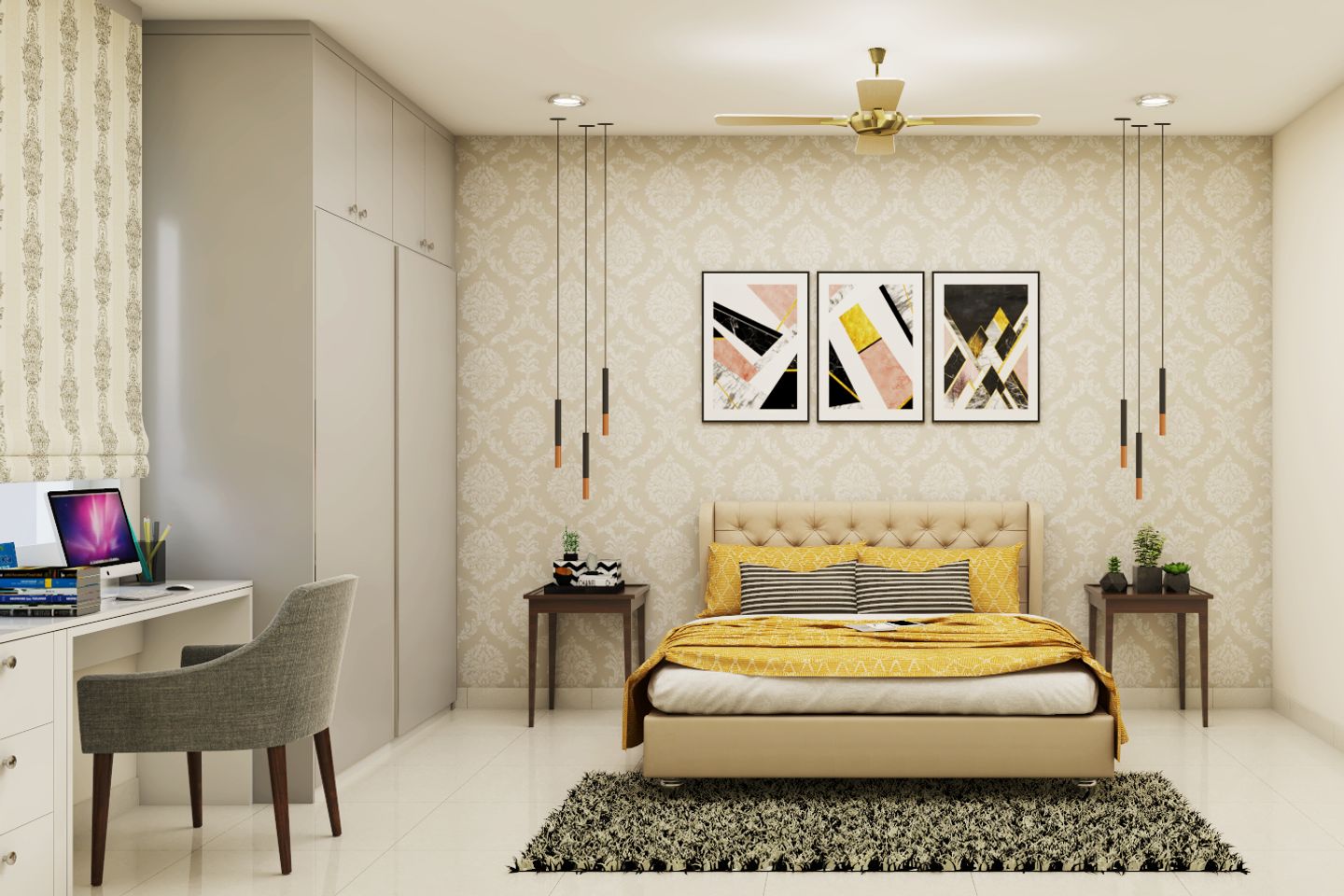 Yellow Kids Room Design - Livspace