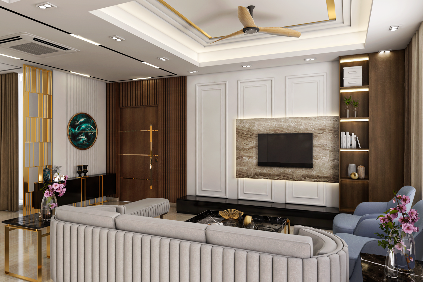 Classic Living Room Design Idea - Livspace