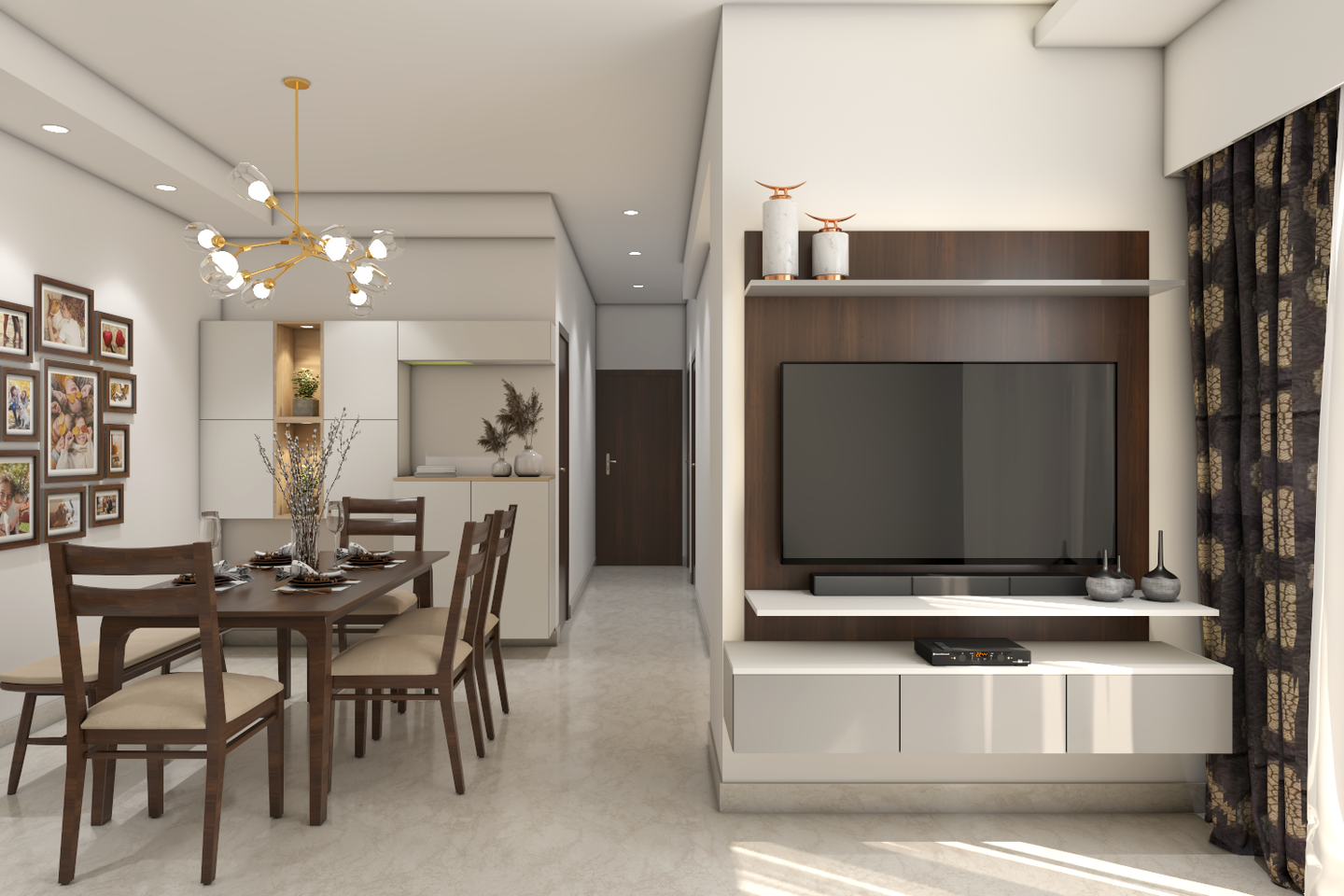 All-White Living Room Design - Livspace