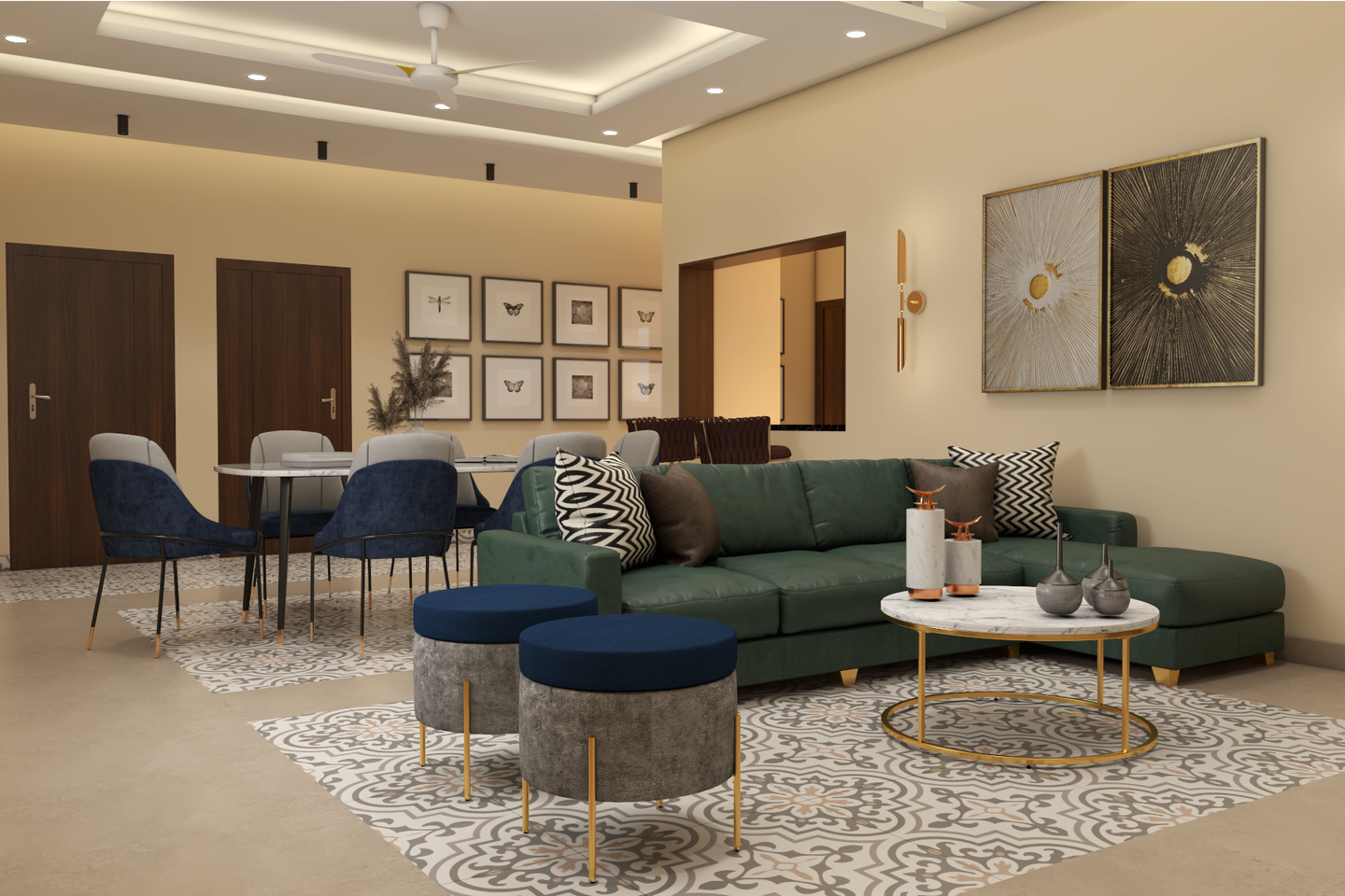 Comfortable Living Room Design - Livspace