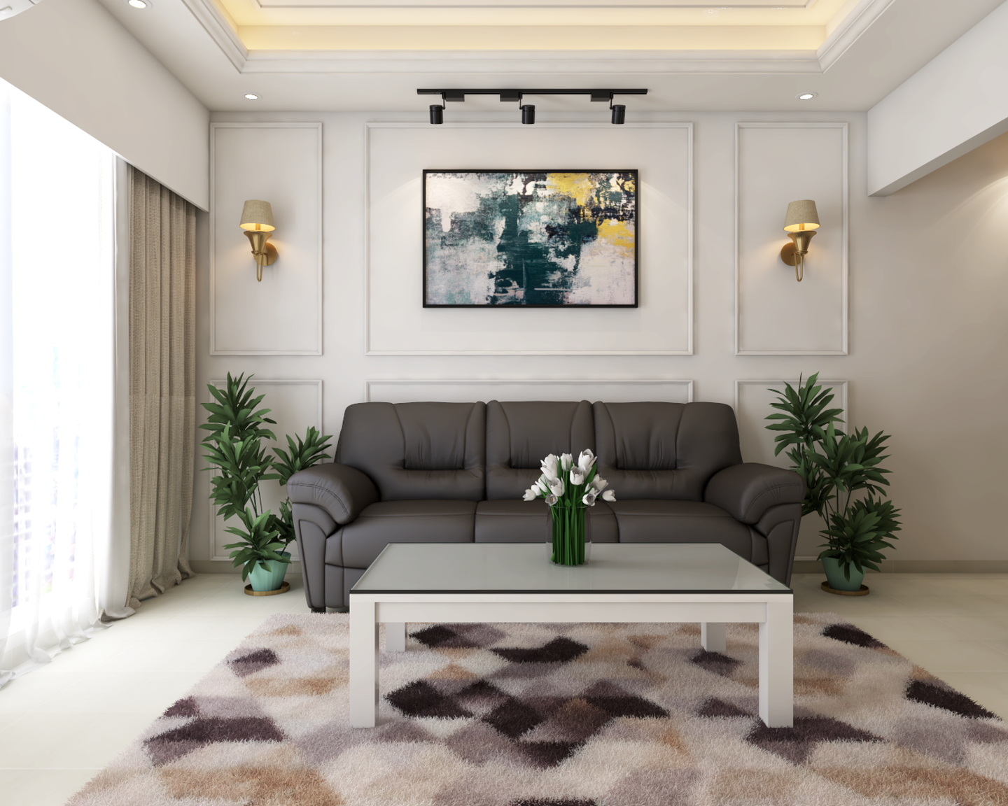 Vibrant Living Room Design - Livspace