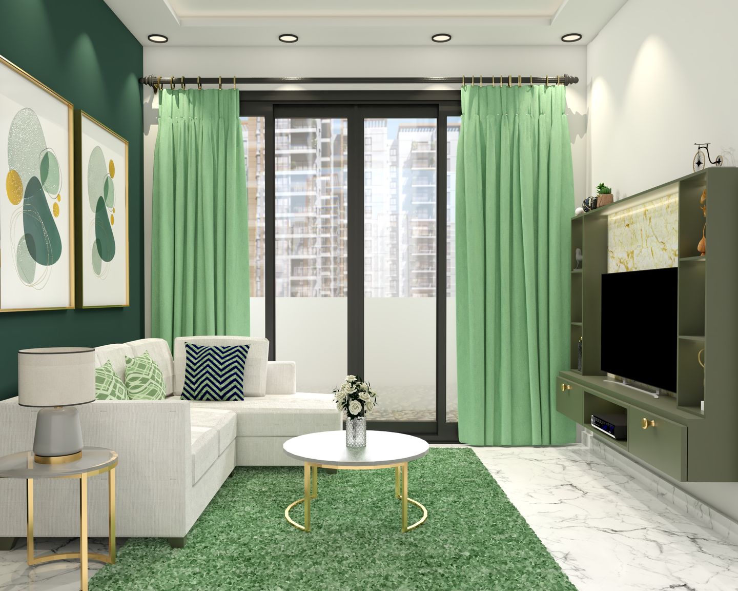 Living Room Design For Rental Homes - Livspace