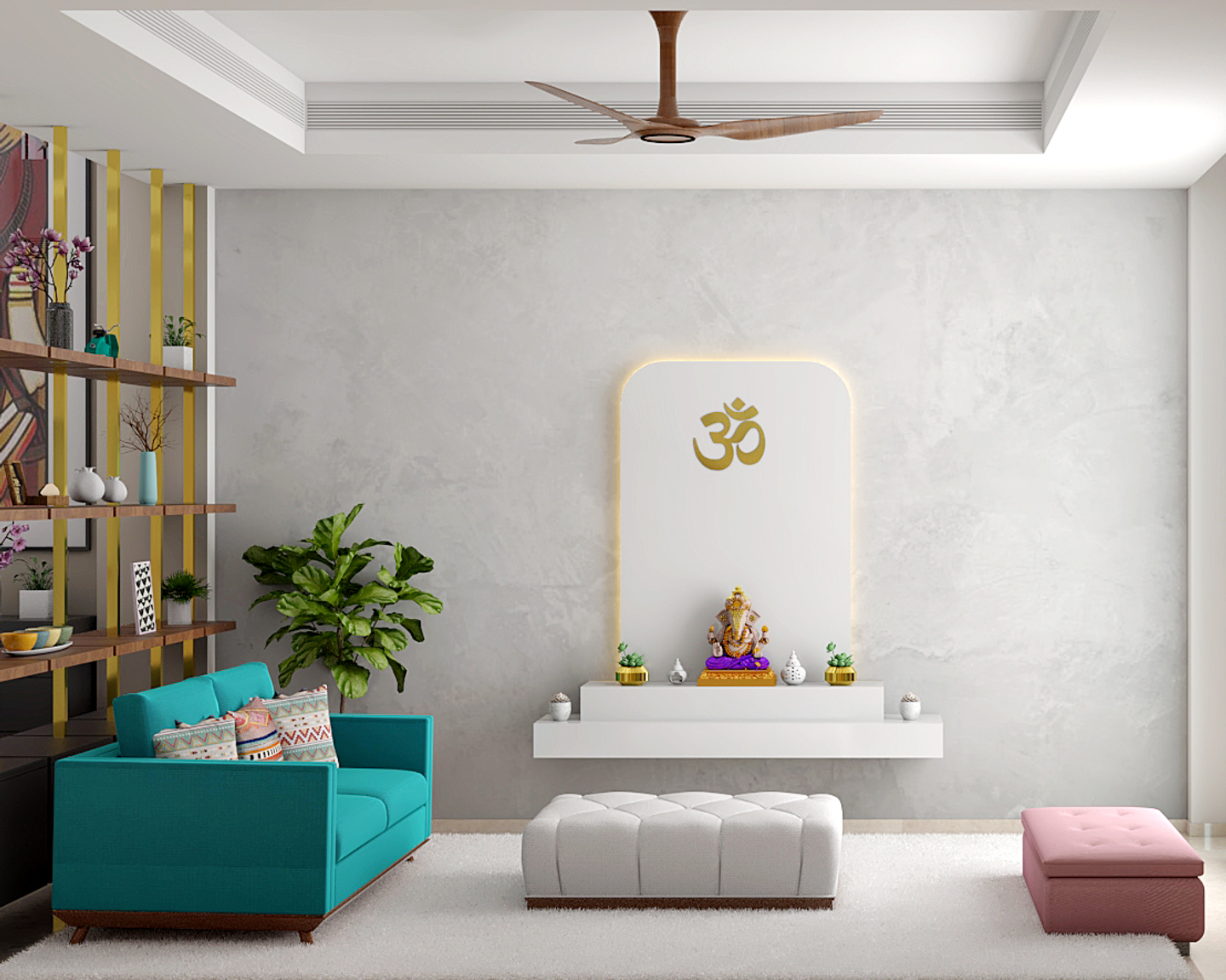 Modern Mandir Design for Home - Livspace