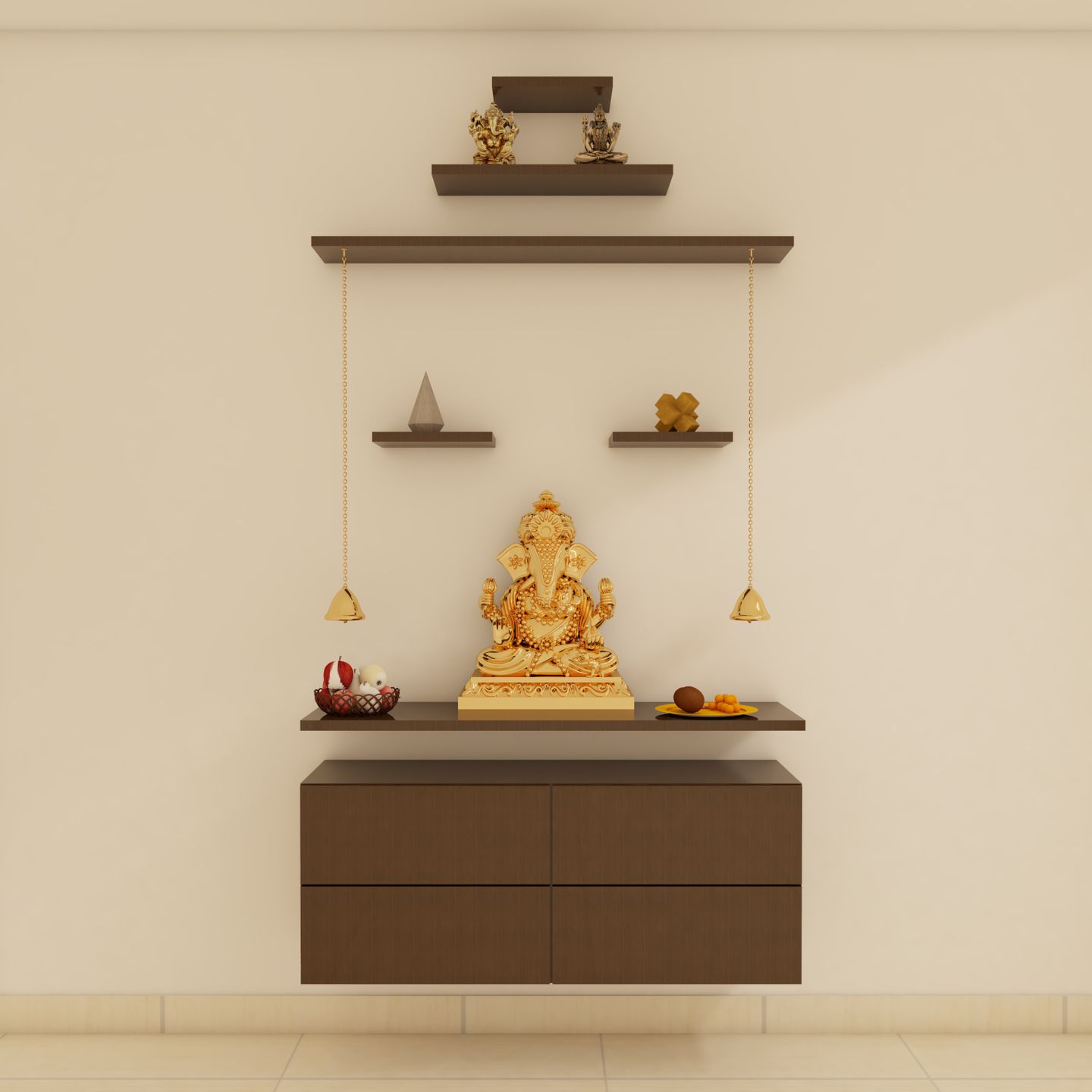 Minimalistic Pooja Room Design - Livspace