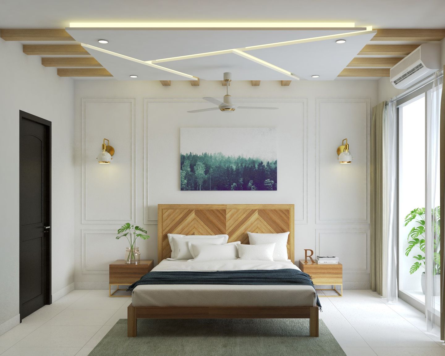 Central Drop Classic False Ceiling Design With Cove Lights Livspace