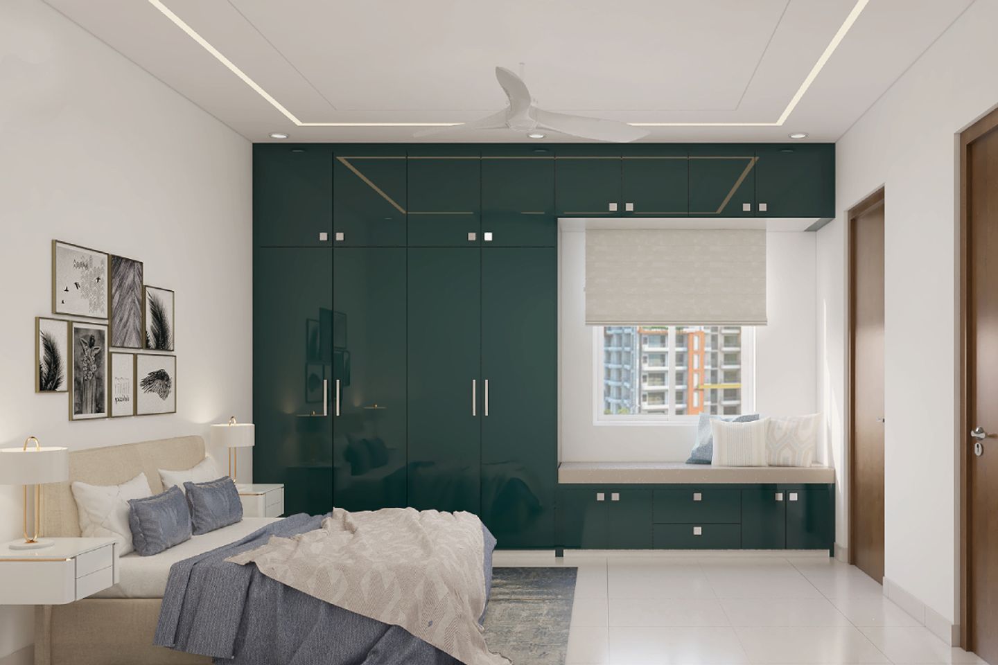 Single-Layered Gypsum False Ceiling Design For Bedrooms - Livspace