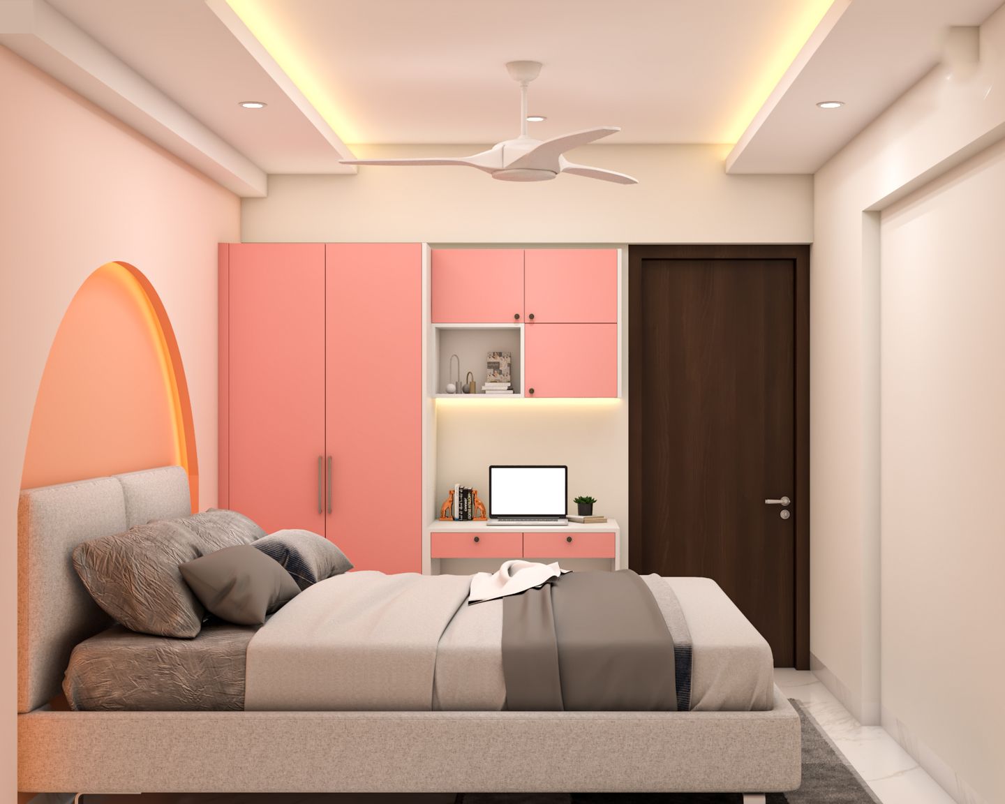 10X8 Ft Bedroom False Ceiling Design - Livspace