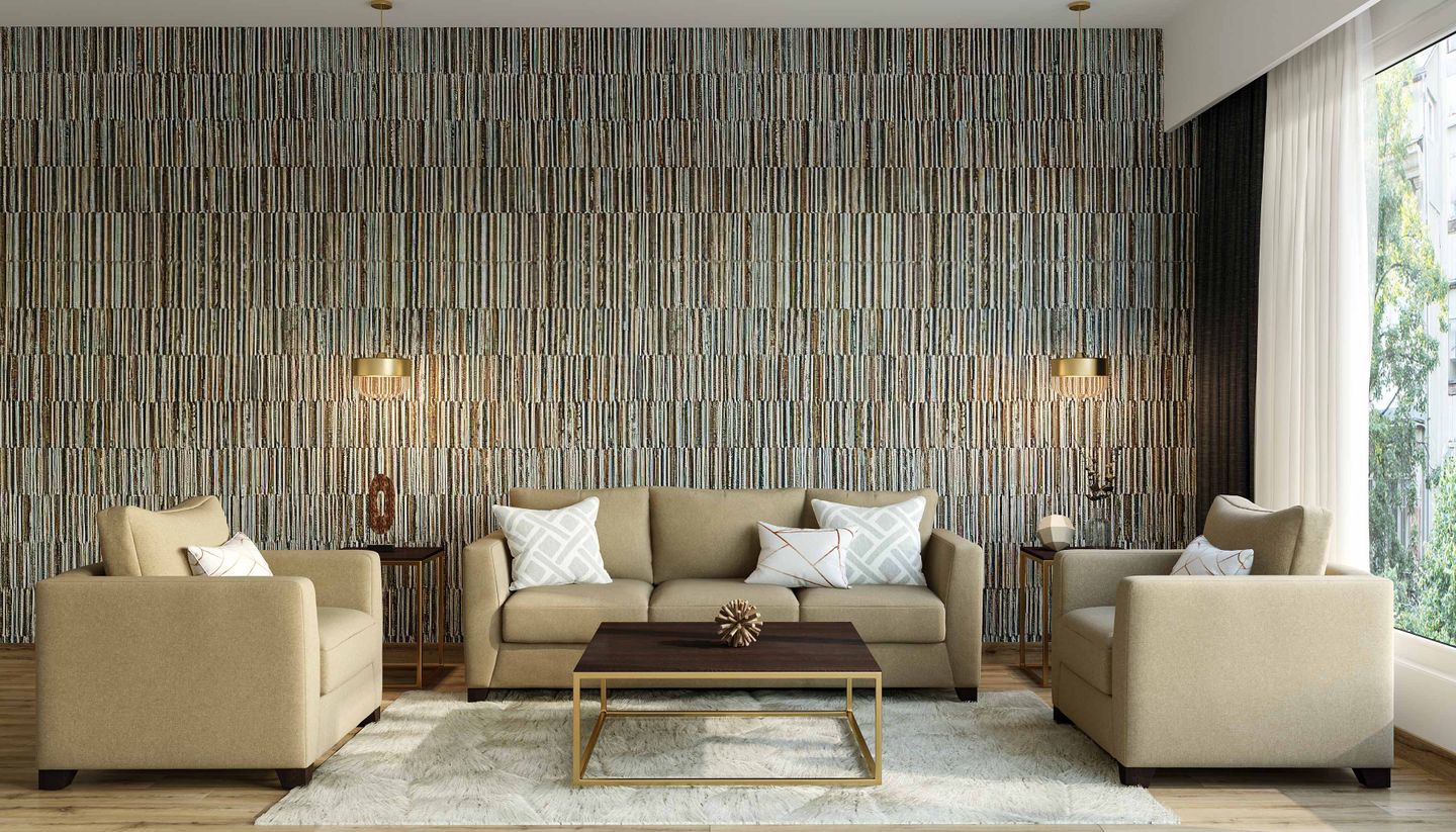 Colourful Striped Wallpaper Design - Livspace