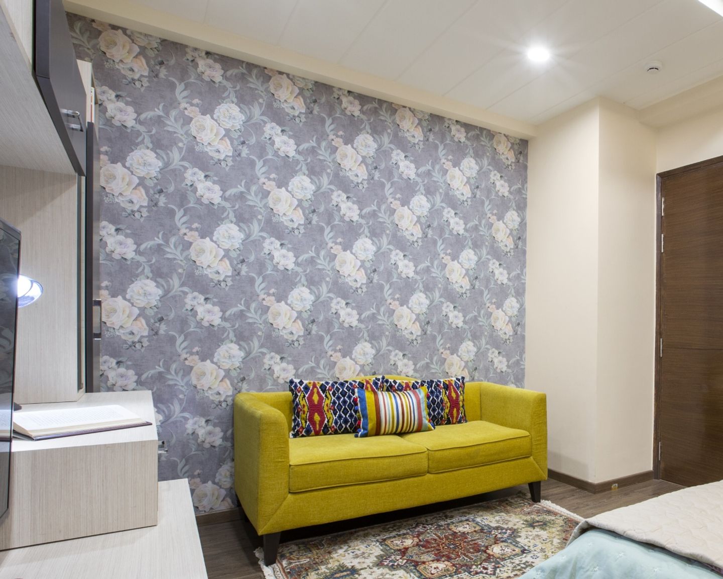 Botanical Print Wallpaper Living Room Reference: Grey And White Botanical Print Wallpaper For Living Room