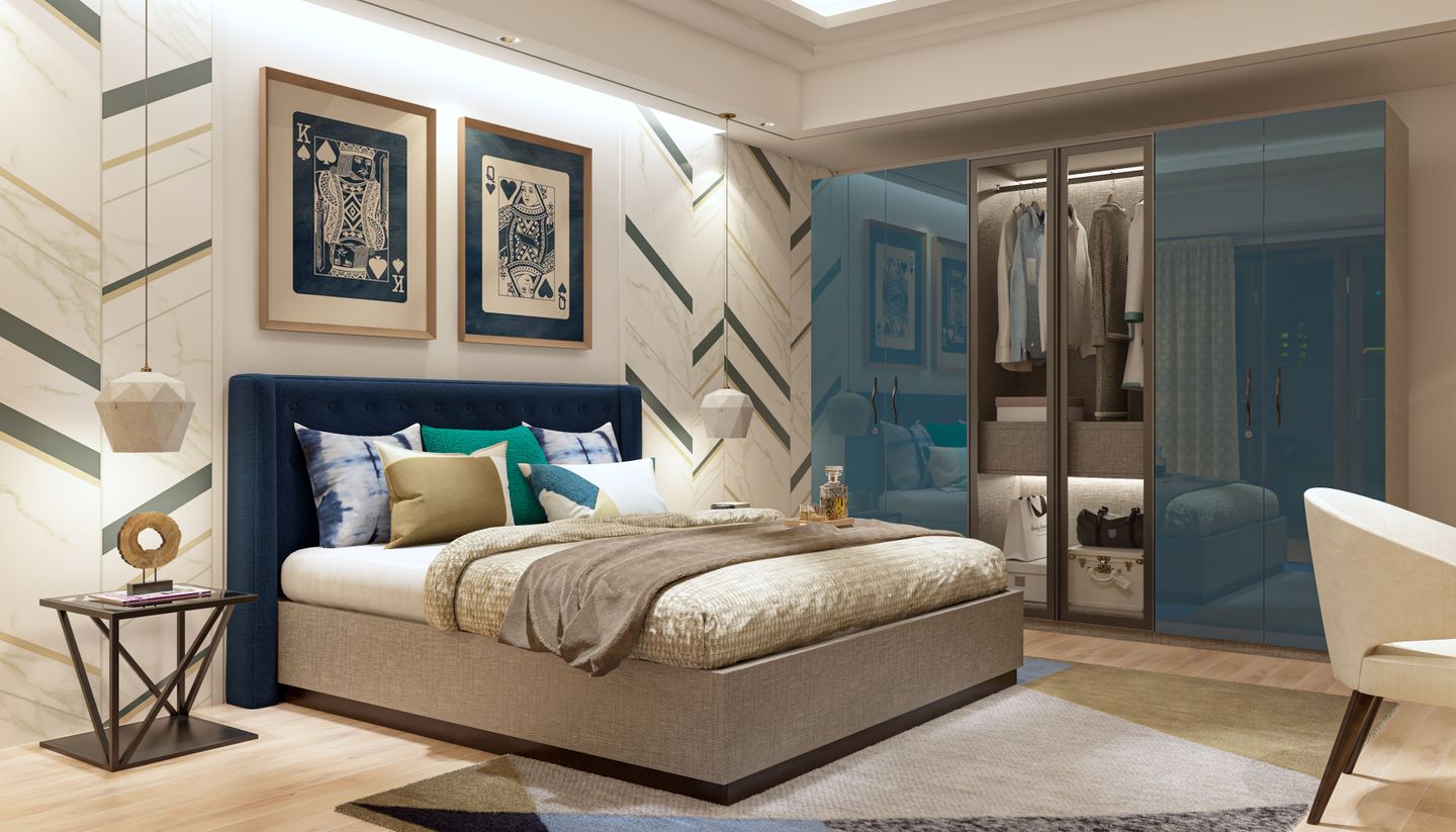 Spacious Modern Master Bedroom Design: King Bed, Storage, & Large ...