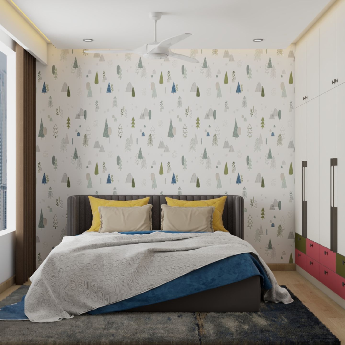 Nature-Themed Wallpaper Design For Kids Bedrooms | Livspace