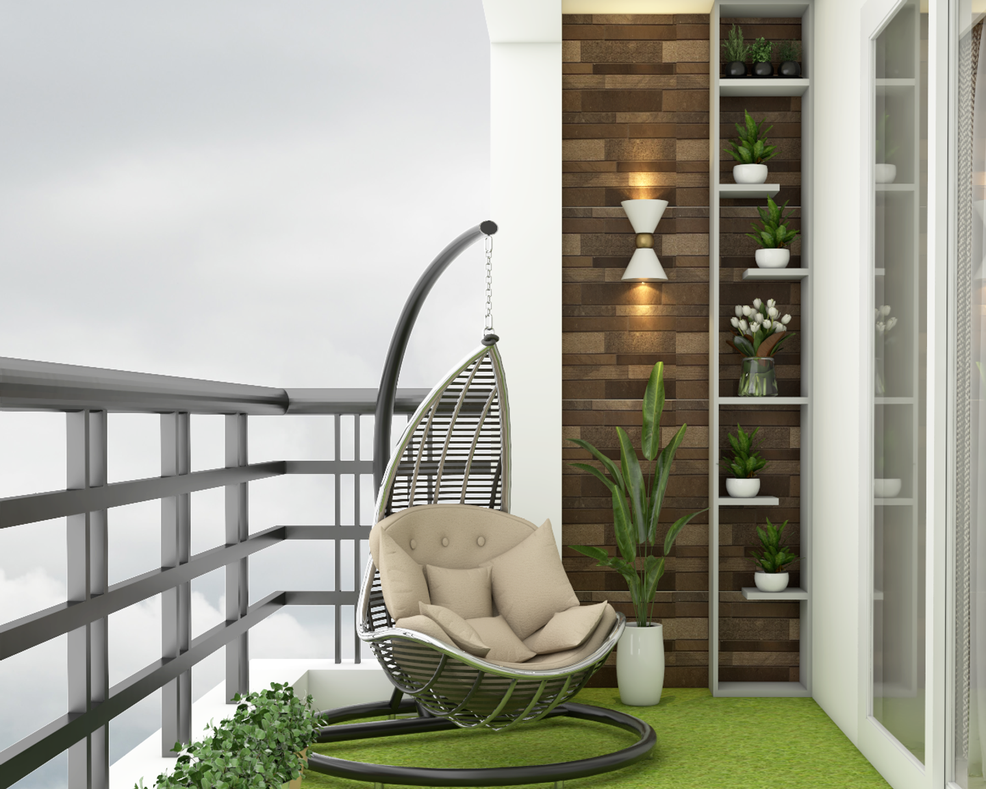 Easy To Maintain Balcony Design - Livspace