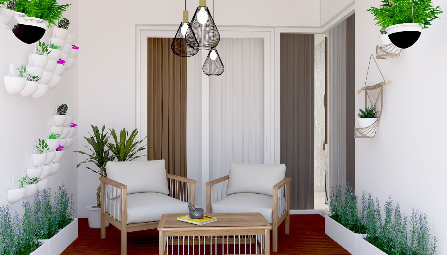 Contemporary Balcony Design For Small Families - Livspace