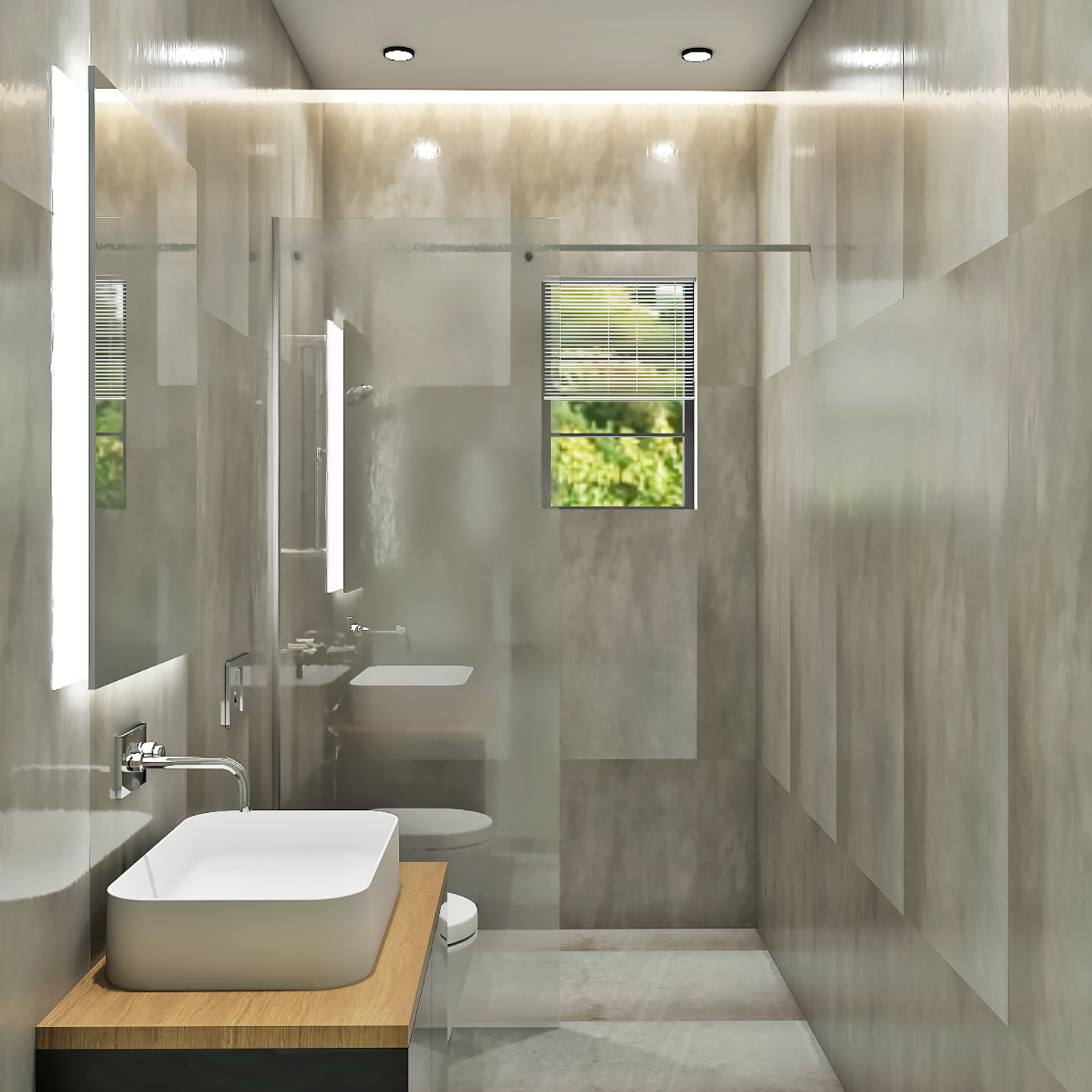 Spacious Classy Bathroom Design - Livspace
