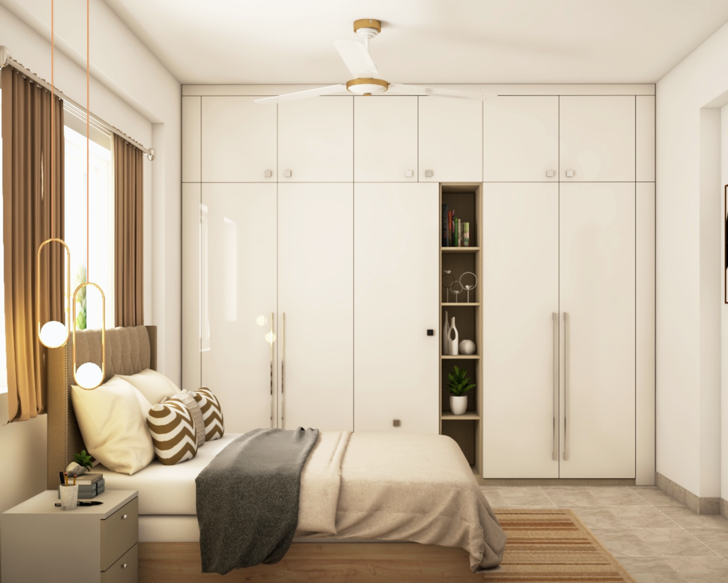 Convenient Simple Master Bedroom - Livspace