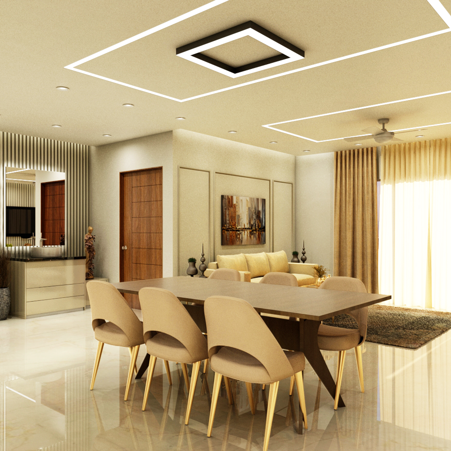 Simple and Spacious Dining Room Interior Design Ideas - Livspace
