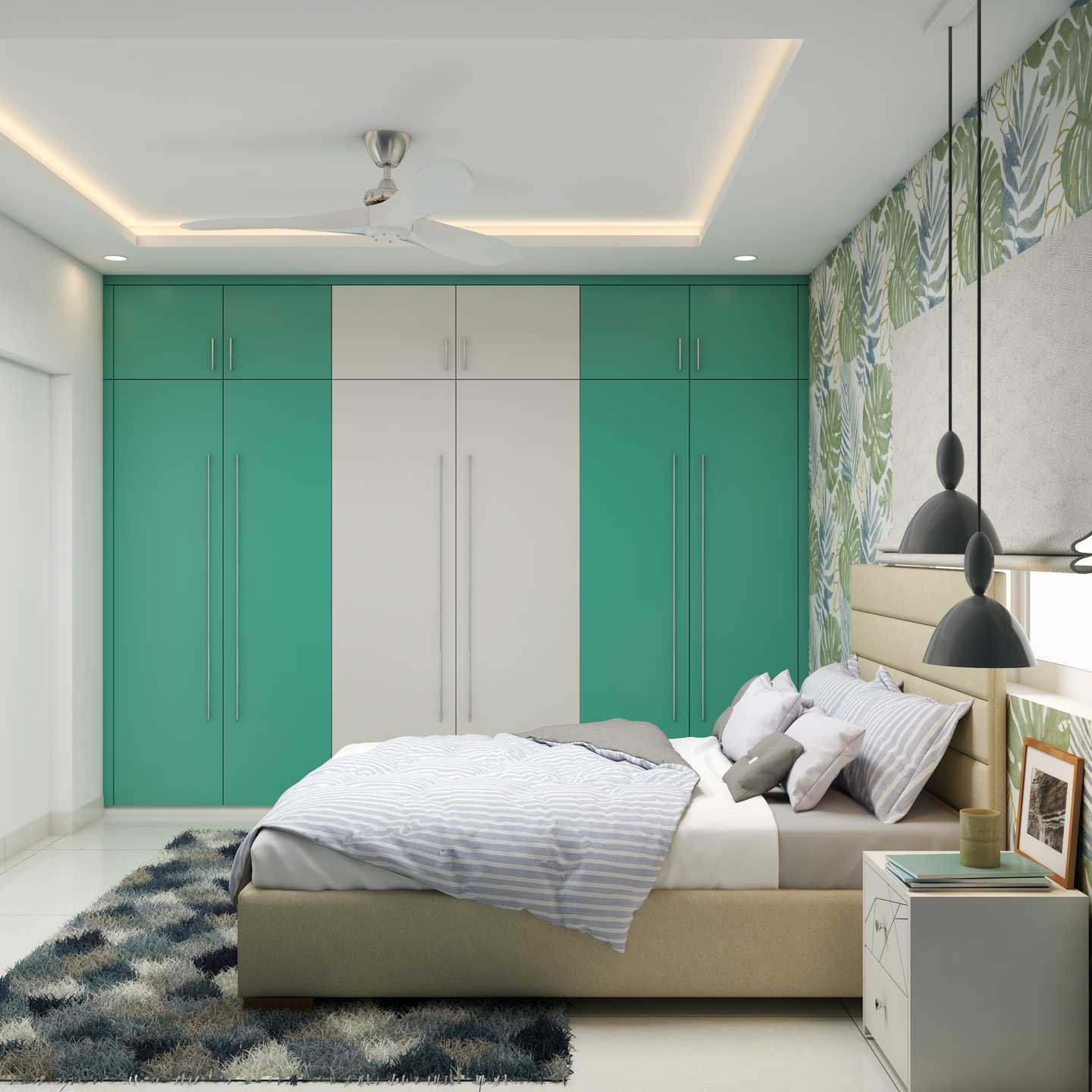 Bright Contemporary Style Guest Room Design - Livspace