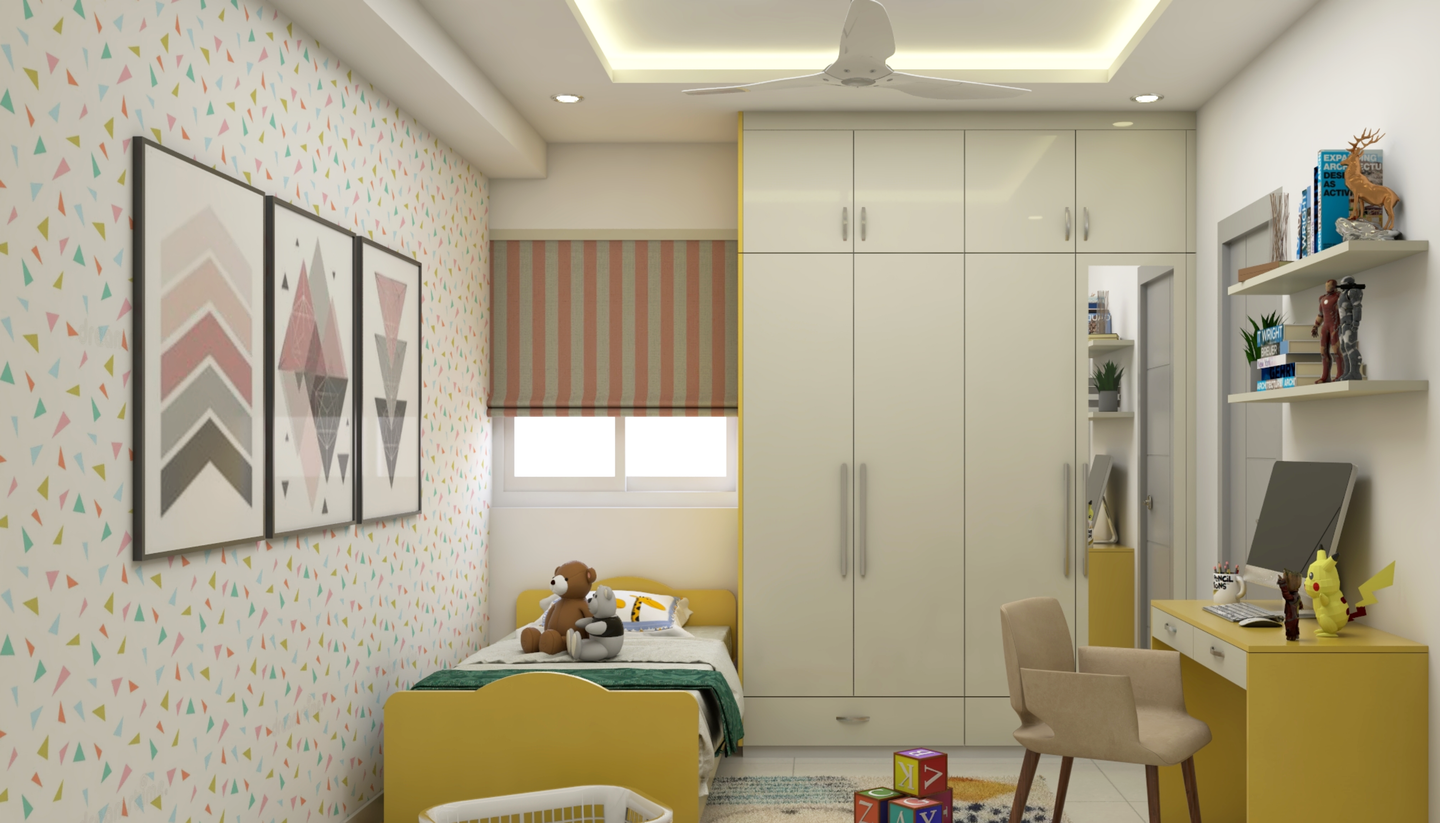 Compact Kids Bedroom - Livspace