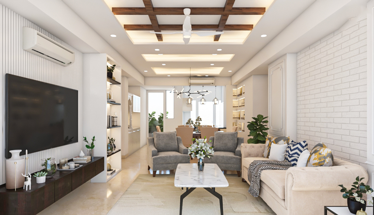 Modern Style Spacious Living Room - Livspace