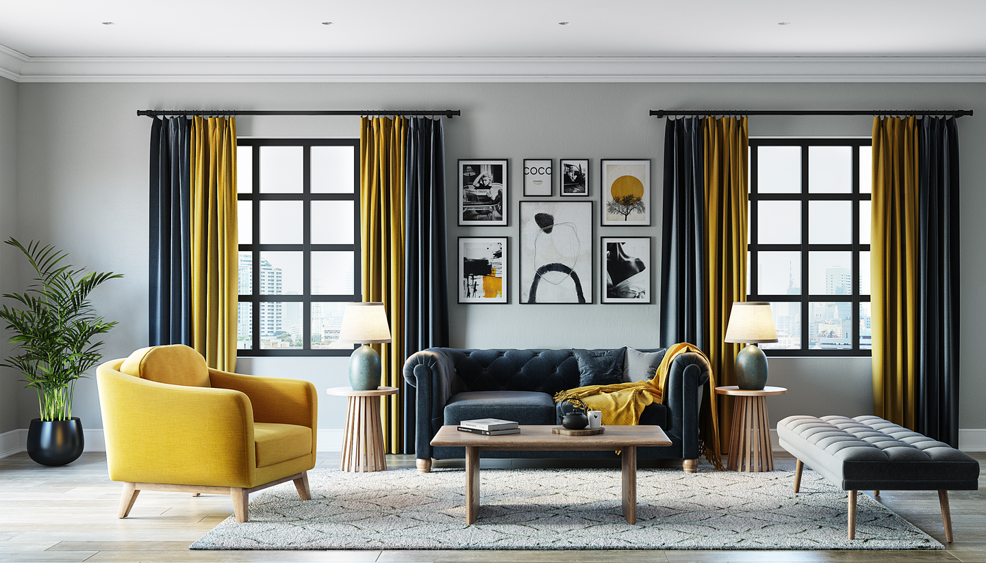 Super Chic Spacious Living Room - Livspace