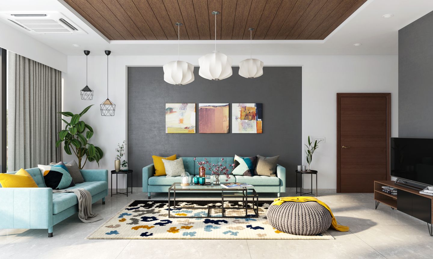 Compact Modern Living Room - Livspace