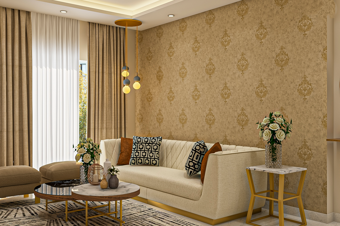 Modern Designed Compact Living Room - Livspace