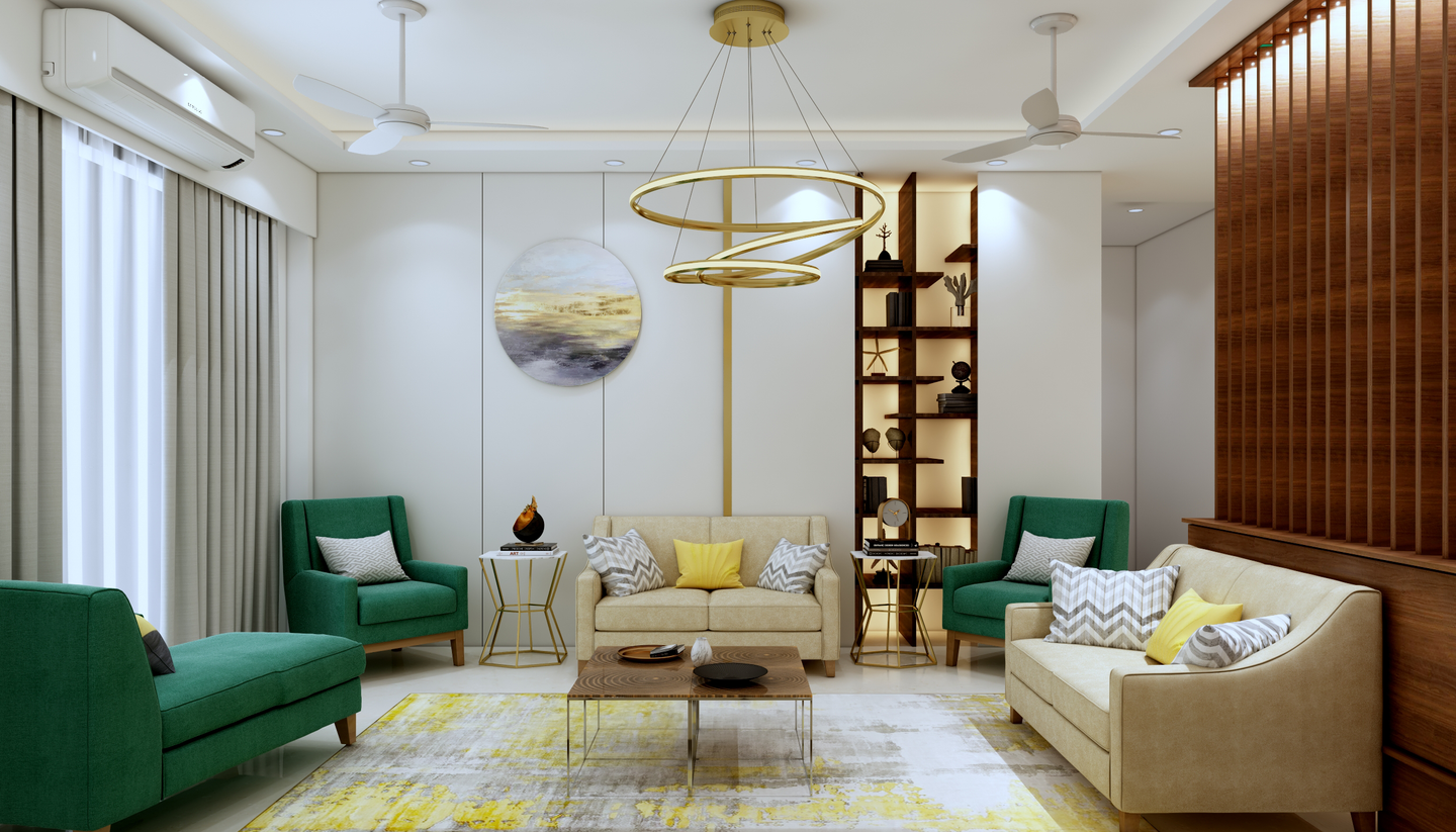 Spacious Modern Designed Living Room - Livspace
