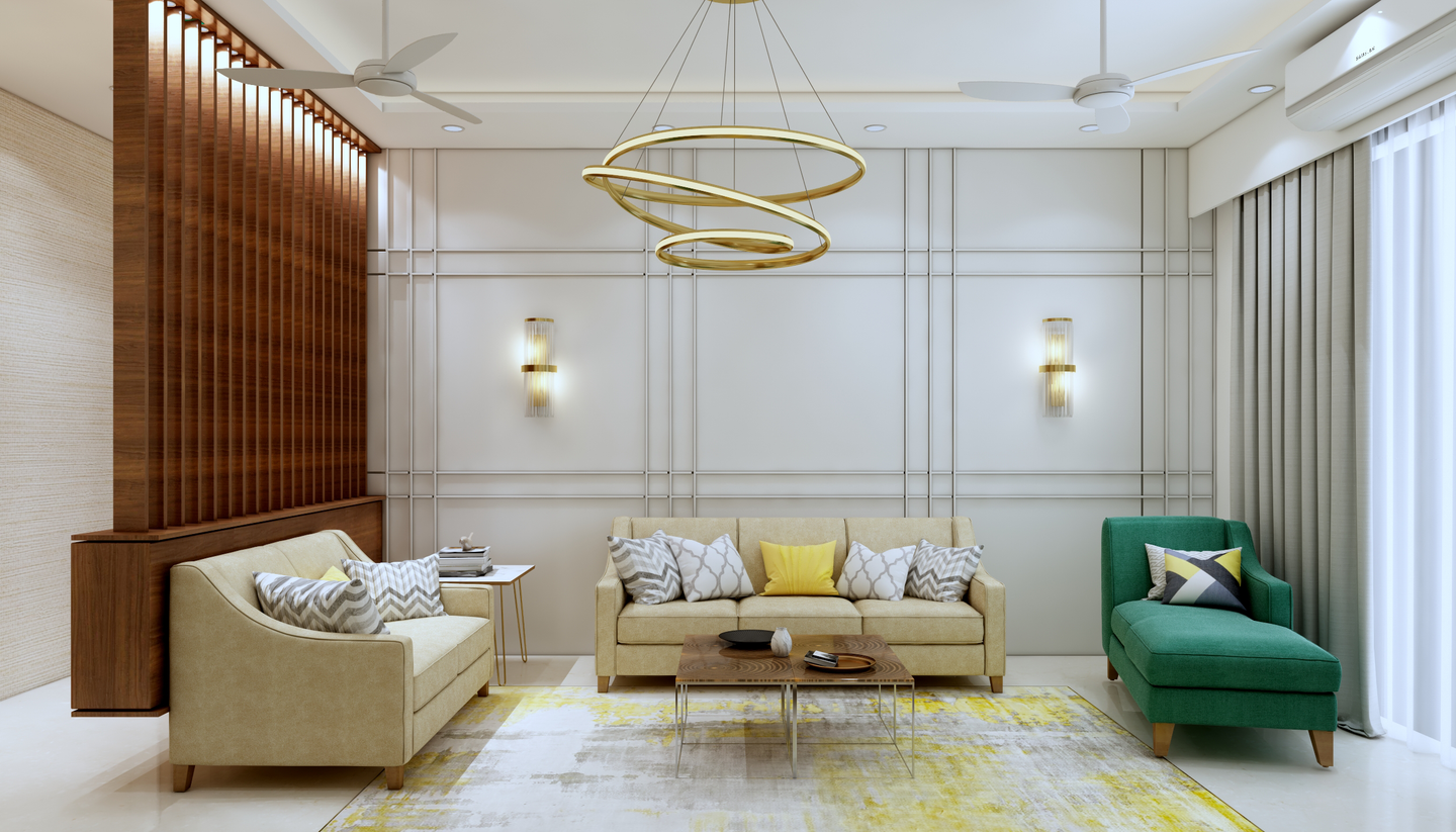 Spacious Modern Designed Living Room - Livspace